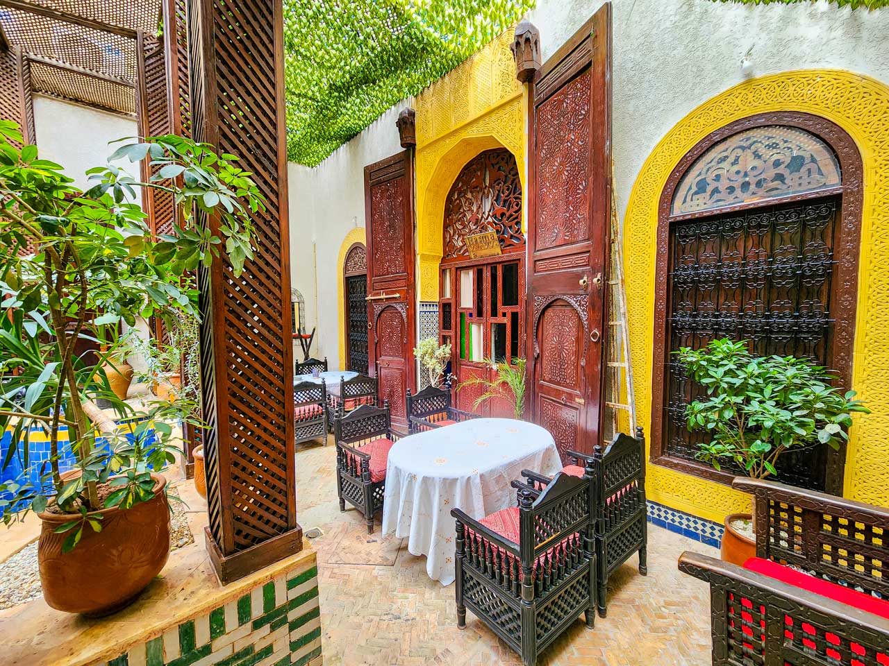 Relaxation in the Courtyard of Palais Al Firdaous